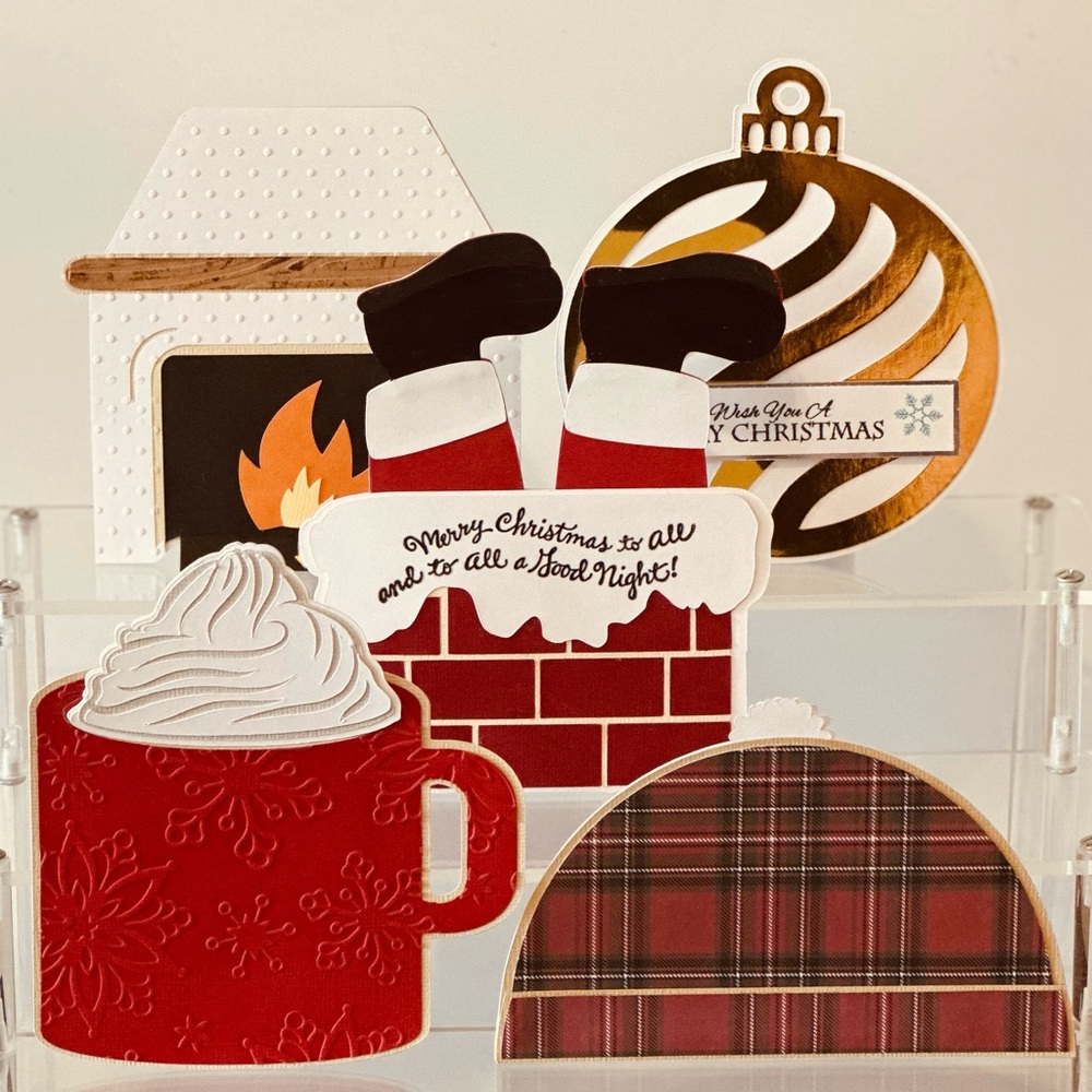 Festive Holiday Gift Card Holder Set with Red and Gold Accents